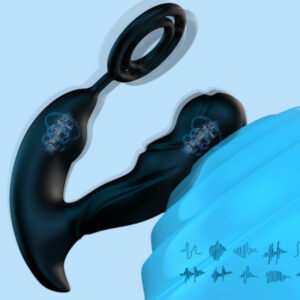 Double-ring Prostate Massager With SM Vibration And Anal Plug