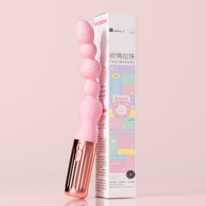 Silicone Anal Beads with Thread Stimulation – Flexible Beaded Anal Plug for Beginners, Thigh-Clamping G-Spot Stimulator