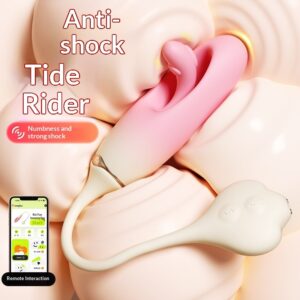 App-Controlled Vibrating Egg with Tongue Licking Stimulator – 9000 RPM Wearable Clitoral Vibrator, 50 Frequency Remote Control Jumping Egg Sex Toy for Women