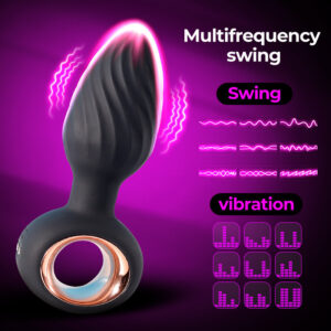 360° Swinging Anal Vibrator Butt Plug – Multi-Frequency Prostate Massager with Thread & Waist Design, High-Speed Swing Silicone Anal Plug Sex Toy for Men