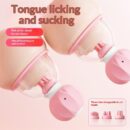 Nipple Suction Cup Vibrator with Tongue Licking – Rotating Breast Kneading & Negative Pressure Stimulator