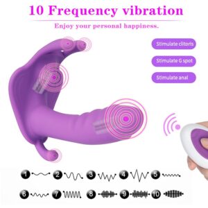 Frequency 10Invisible Wearable Butterfly Wireless Remote Control Female Vibrator With Frequency Conversion And Strong Vibration Function  Adult Erotic Toy With Remote Control