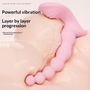 App-Controlled Wearable Anal Beads Vibrator – Remote Control Beginner Outdoor Training Butt Plug, Powerful Progressive Silicone Anal Sex Toy for Women