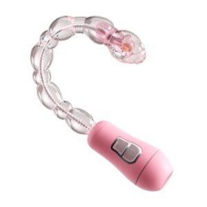 Vibrating Anal Beads with 360° Flexible Shaft – Bumpy Stimulation Bead Chain Butt Plug, Beginner-Friendly Painless Anal Plug Sex Toy for Men and Women