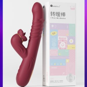 3-in-1 Rabbit Vibrator with Tongue Licking & Rotating Beads – 42°C Heating Three-Point Simultaneous G-Spot Clitoral Stimulator, Silicone Dildo Sex Toy for Women
