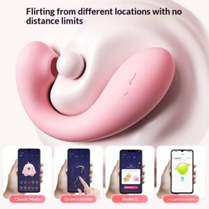 App-Controlled Clitoral Suction G-Spot Vibrator – Deep Suction & Numbing Vibration Wearable Dildo, Long Distance Remote Flirting Panty Sex Toy for Women