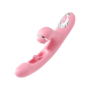 Rabbit Vibrator with Clitoral Suction & G-Spot Digging – 42°C Heating Licking Tapping Multi-Function Silicone Dildo Vibrator Sex Toy for Women