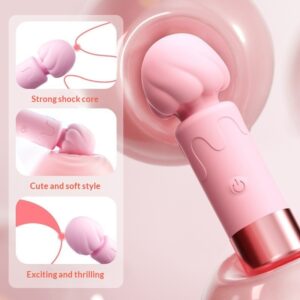 Mini Wand Vibrator with 3D Strong Vibration – Quiet Intelligent Chip Clitoral Massager, 360° Fit Portable USB Rechargeable AV Wand Sex Toy for Women