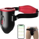 Wearable Hands-Free Male Masturbator with Belt Strap – App-Controlled 4 Frequency Vibrating Stroker, Deep Throat Tremor Expandable Pocket Pussy Sex Toy for Men