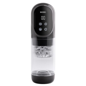 IPX7 Waterproof Automatic Rotating Telescopic Male Masturbator – 7 Frequency Suction & Vibration LCD Display, Heating Water Bath Pocket Pussy Sex Toy for Men