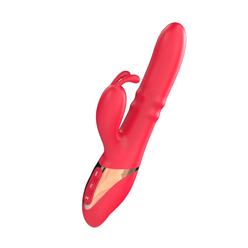 Silicone Product Women's Sliding Telescopic Vibrating Spear Masturbation Device