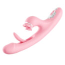 Automatic Rabbit Vibrator with Tongue Licking – Thrusting G-Spot Digging & Clitoral Teasing, Fully Automatic Silicone Dildo Vibrator Sex Toy for Women