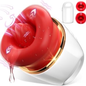 3-in-1 Clitoral Sucking Licking Vibrator – 10 Suction & 10 Licking Modes, Rose Tongue Stimulator for Clitoris Nipple & Anal